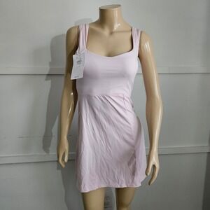 Alo Yoga Women's Tennis Dress Pink Sleeveless V-Neck Athletic Skirt Size L
